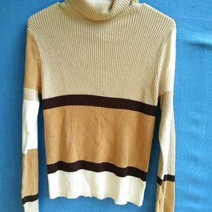 Mountain Lake Women's Size Small Striped Turtleneck Sweater